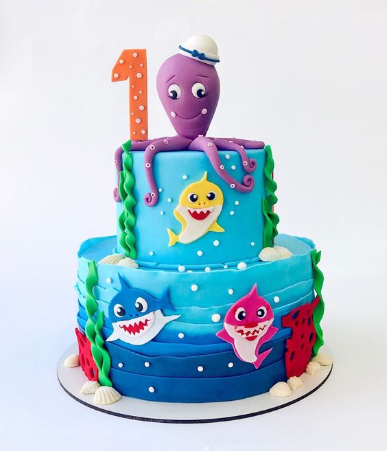 Baby Shark Birthday Cake - Style 5 - Make Our Cake